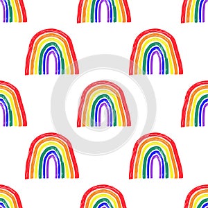 Vector Colorful Simple seamless pattern. Symbol of Pride month, LGBTQ concept, equality and love concept