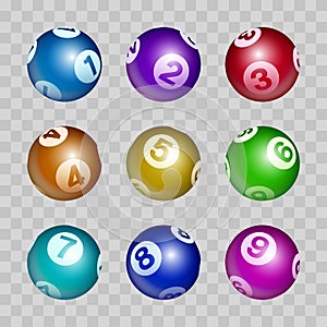 Vector Colorful Sphere Lottery Bingo Balls