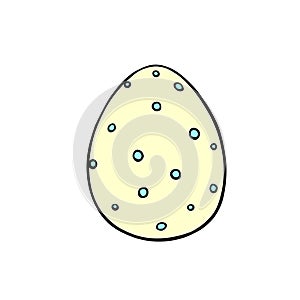 Vector colorful spotted easter egg. Holiday illustration, clip art in hand drawn flat style