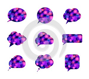 Vector Colorful Talk Bubbles, Shine Design Elements, Abstract Lights.