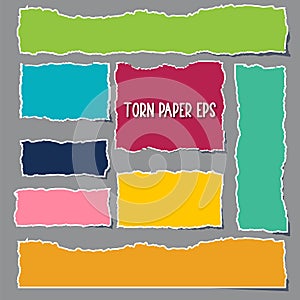 Vector Colorful torn ripped paper sheet textures vector