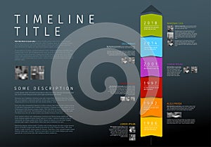 Vector colorful vertical Infographic timeline report template