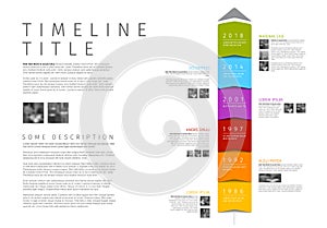 Vector colorful vertical Infographic timeline report template