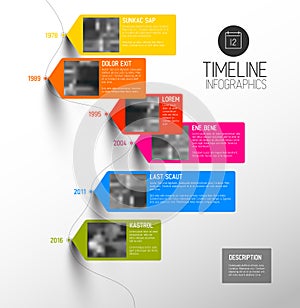 Vector colorful vertical timeline infographic