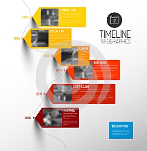 Vector colorful vertical timeline infographic