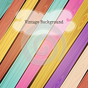 Vector colorful wooden vintage background