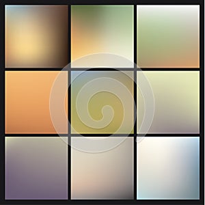Vector colorfully blurred backgrounds. Pack of fresh blurry back