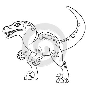 Vector coloring of Raptor dinosaur. Illustration for coloring for adults and children
