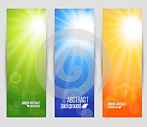 Vector colors set banners of shine