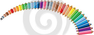 Vector colour pencil set background border frame border card