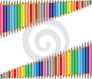 Vector colour pencil set background border frame border card