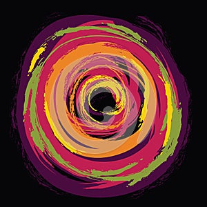 Vector colourful abstract swirl brush background paint
