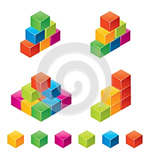Vector colourful childrens blocks