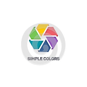 Vector colourful logo design template for business. Color Flower.