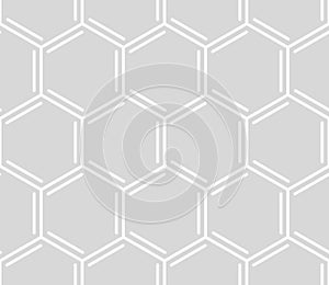 Vector comb seamless pattern. Geometric white hexagonal pattern