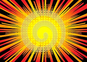 Vector comic book abstract explosion. Cartoon blank background.
