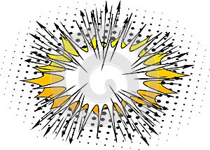 Vector comic book abstract explosion. Cartoon blank background.