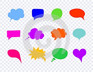 Vector Comic Bubbles, Colorful Design Elements, Talk Bubbles Set