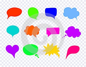 Vector Comic Colorful Design Elements, Talk Bubbles Set.