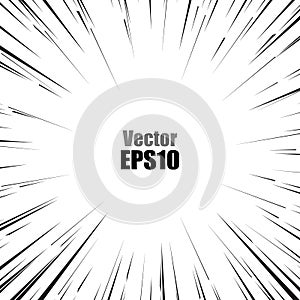 Vector comics speed concept. Warp effect. Motion vector template