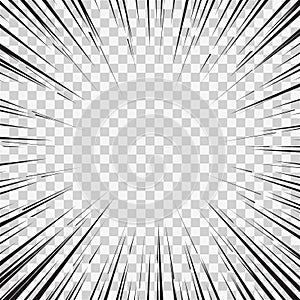 Vector comics speed concept. Warp effect. Motion vector template