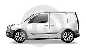 Vector commercial car delivery cargo van mockup.