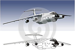 Vector Commercial freighter IL-76 photo