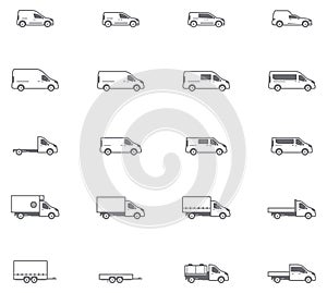 Vector commercial transport icons