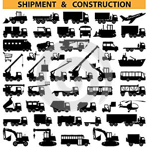 Vector commercial vehicles pictograms