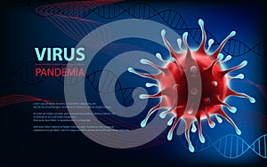 Vector common human virus epidemia coronavirus photo