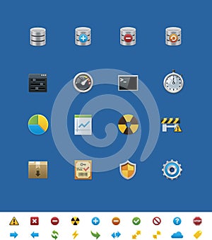 Vector common website icons. Database