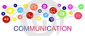 Vector of a communication concept.Colorful interactive communication