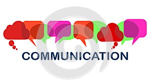 Vector communication concept. With colorful interactive speech bubbles