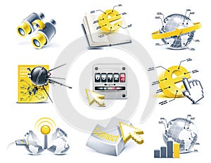 Vector communication icon set. Internet, part 2