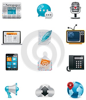 Vector communication and social media icon set. Pa