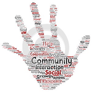 Vector  community, social, connection hand print