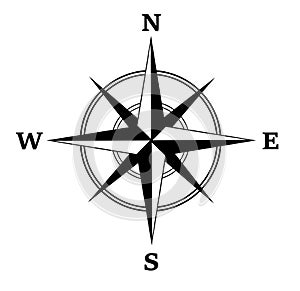 Vector Compass Rose, compass isolated on white. travel.