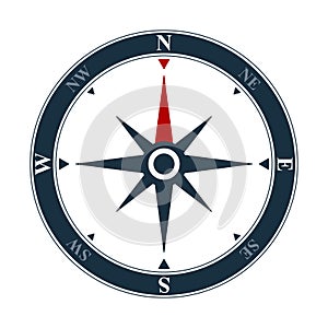 Vector compass rose icon, navigation symbol