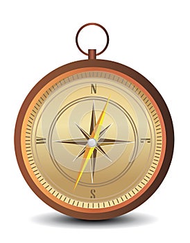 Vector compass rose on white
