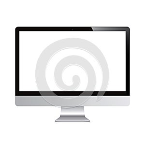 Vector computer display isolated on white background