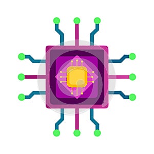 Stylized Microchip or CPU Icon