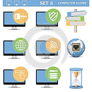 Vector Computer Icons Set 8