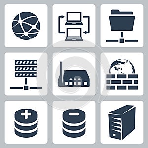 Vector computer network icons set