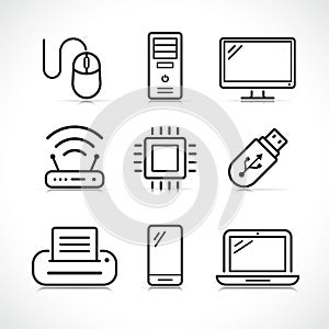 Vector computer science icons set