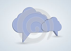 Vector concept computer cloud with bubble speech