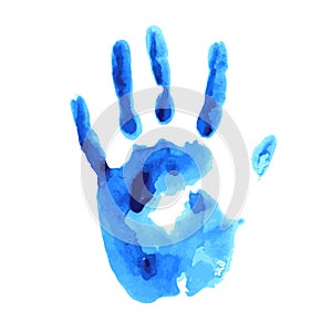Vector concept or conceptual cute paint human hand of child isolated on white background for art.
