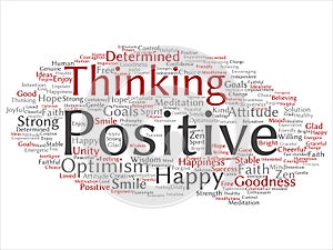 Vector concept, conceptual positive thinking, happy strong attitude