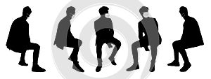 Vector concept conceptual  silhouette men talking while social distancing