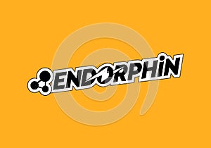 Vector Concept of Endorphin Logo. Abstract Dynamic Symbol for Podcast, Fitness Clubs, Gym and Workout Competition. photo