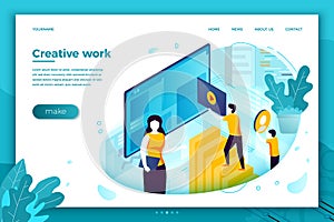 Vector illustration site creation working process